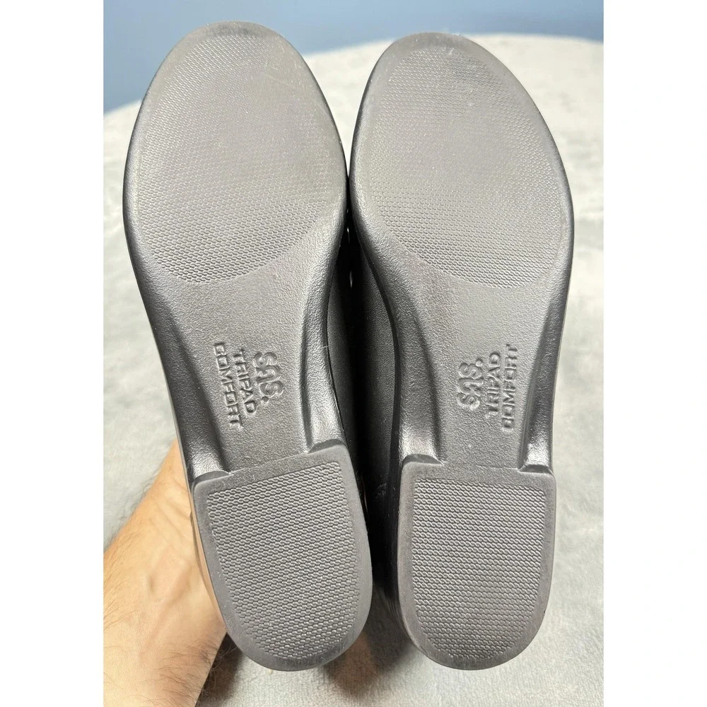 SAS Shoes Womens Size 7N Black‎ Leather Loafers Slip On Tripad Comfort Walking